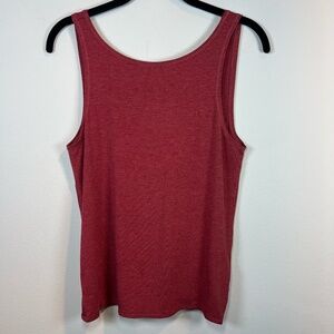 Zyia Active Swirl Twist Back Tank Top Red Burgundy Open Back Stretch  Women's XS